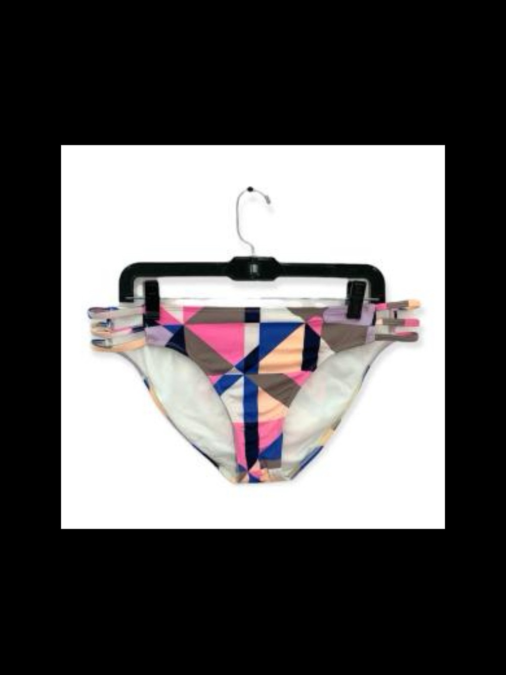 Athleta Geometric (L) Bikini Top & (L) Bikini Bottom -Pink Blue Tan